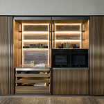 Кухонный гарнитур из дерева и камня с раздвижными дверцами OPERATING COLUMN 2.0 Dada Engenereed Kitchen варинант исполнения - 1 | Loft Concept в Барнауле