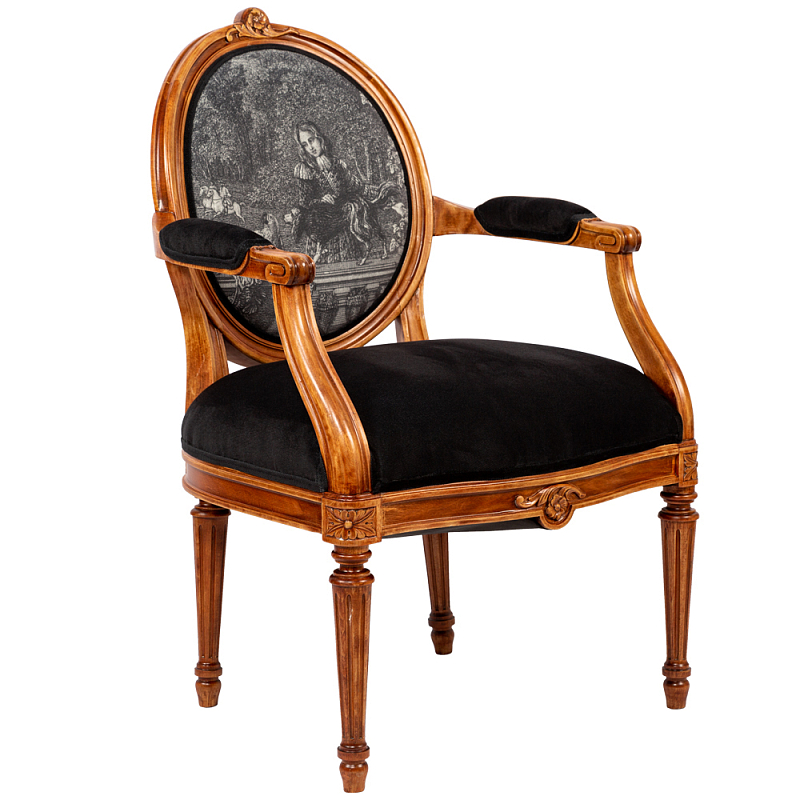 Кресло Marimon Armchair Right Черно-белый Коричневый Кресло Marimon Armchair Right Черно-белый Коричневый в Барнауле | Loft Concept