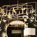 Люстра золотая из пересекающихся прямоугольных элементов Thin Intersecting Rectangles варинант исполнения - 4 | Loft Concept в Барнауле