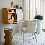 Приставной стол с отделкой из джута Juti D30 см варинант исполнения - 8 | Loft Concept в Барнауле