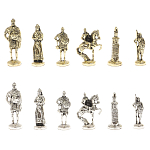 Шахматы в ларце из натуральных камней Долерит Малахит Мрамор Decorative Thematic Chess Русь варинант исполнения - 8 | Loft Concept в Барнауле