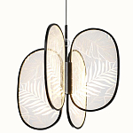 Люстра с гравировкой на акриловых плафонах Gravyura Black D 50 см варинант исполнения - 1 | Loft Concept в Барнауле