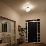 Потолочный светильник с двойным цилиндрическим плафоном из белого стекла и прозрачной органзы Kichler варинант исполнения - 6 | Loft Concept в Барнауле