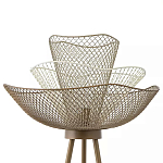 Торшер с трехъярусным плафоном из металлической сетки Light Floor Lamp Made of Metal Mesh варинант исполнения - 2 | Loft Concept в Барнауле