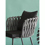 Стул мягкий с декором в виде плетеных лент на спинке и подлокотниках Semicircular Chair Decorated with Ribbons варинант исполнения - 3 | Loft Concept в Барнауле