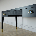 Письменный стол Elsa Dreams Black Шпон дерево с двумя ящиками варинант исполнения - 4 | Loft Concept в Барнауле