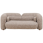 Дизайнерский двухместный диван с мягкими спинкой и подлокотниками светло-коричневый с принтом Madelaine Sofa Cocoa варинант исполнения - 1 | Loft Concept в Барнауле