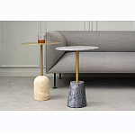 Кофейный столик круглый из мрамора серый Reliable Foundation варинант исполнения - 5 | Loft Concept в Барнауле