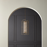 Люстра золотая с внутренним цилиндром из хрустальных бусин Romantic Lantern варинант исполнения - 3 | Loft Concept в Барнауле