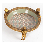 Чаша фарфоровая на бронзовых ножках в виде ангелов Porcelain Angels of Paradise варинант исполнения - 3 | Loft Concept в Барнауле