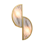 Бра с двумя полукруглыми плафонами из искусственного алебастра в бронзовой оправе Marbella варинант исполнения - 7 | Loft Concept в Барнауле