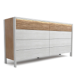 Комод 8 ящиков с подсветкой на рельефном фасаде Warm Industrial варинант исполнения - 2 | Loft Concept в Барнауле