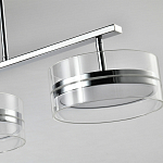 Люстра светодиодная с 4-мя круглыми прозрачными плафонами цилиндрической формы из акрила и стекла с пультом для регулировки света Glass Lamp Chromium варинант исполнения - 2 | Loft Concept в Барнауле