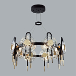 Люстра подвесная круглая черного цвета с круглыми прозрачными плафонами Virelia  варинант исполнения - 3 | Loft Concept в Барнауле