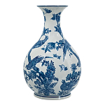 Ваза с мотивами цветущего сада с попугаями Blue Vase Inspired by Nature варинант исполнения - 2 | Loft Concept в Барнауле