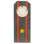 Часы погон ВС подарочные настольные из натурального камня Змеевик Military Clock варинант исполнения - 7 | Loft Concept в Барнауле