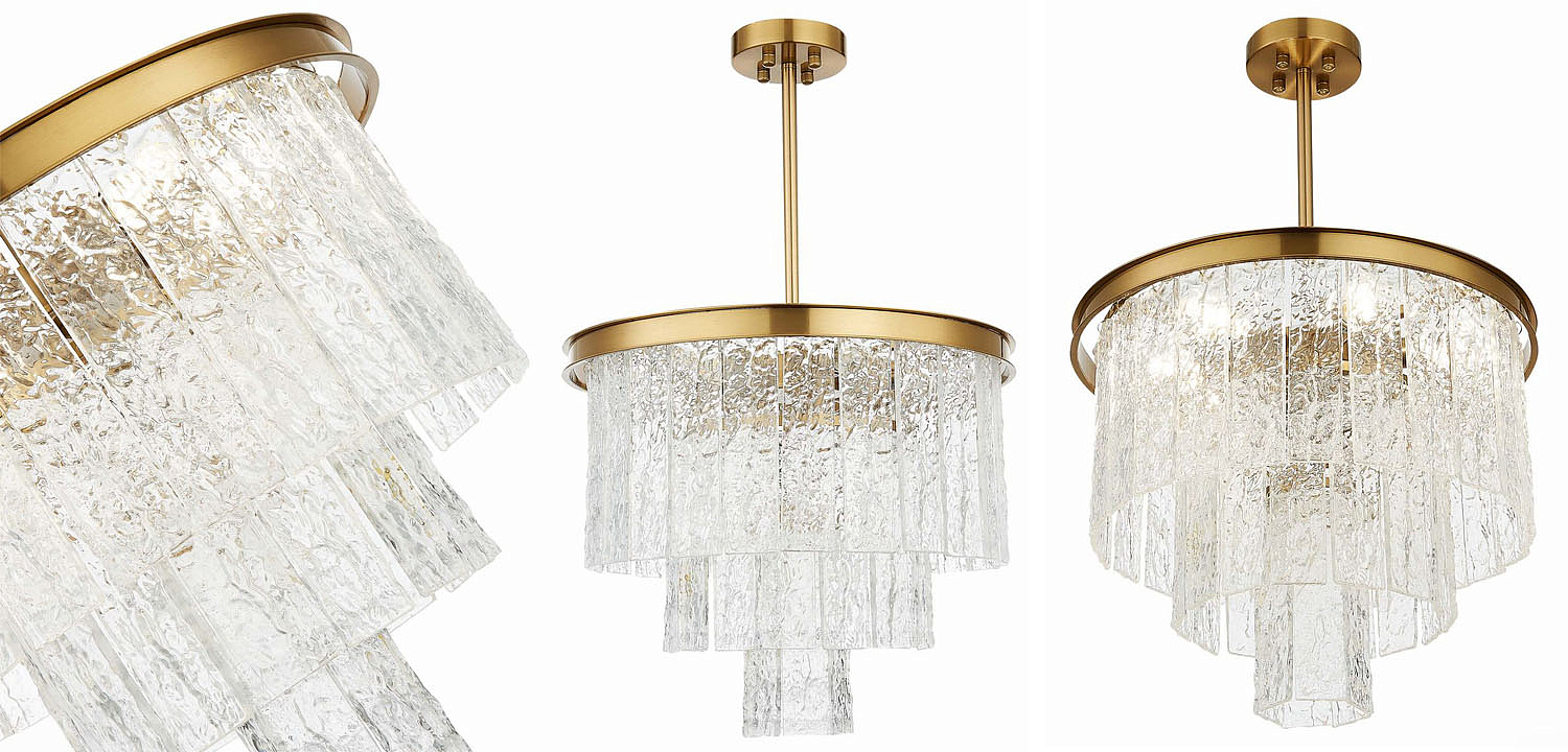 Люстра Renea Textured Glass Chandelier Brass Люстра Renea Textured Glass Chandelier Brass - Loft-Concept в Барнауле