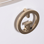 Тумбочка белая овальная с мраморной столешницей Thoroughbass варинант исполнения - 5 | Loft Concept в Барнауле