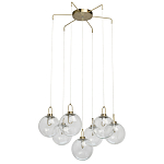 Люстра с 7-ю плафонами из прозрачного стекла в форме шара Orb Cascade  варинант исполнения - 2 | Loft Concept в Барнауле