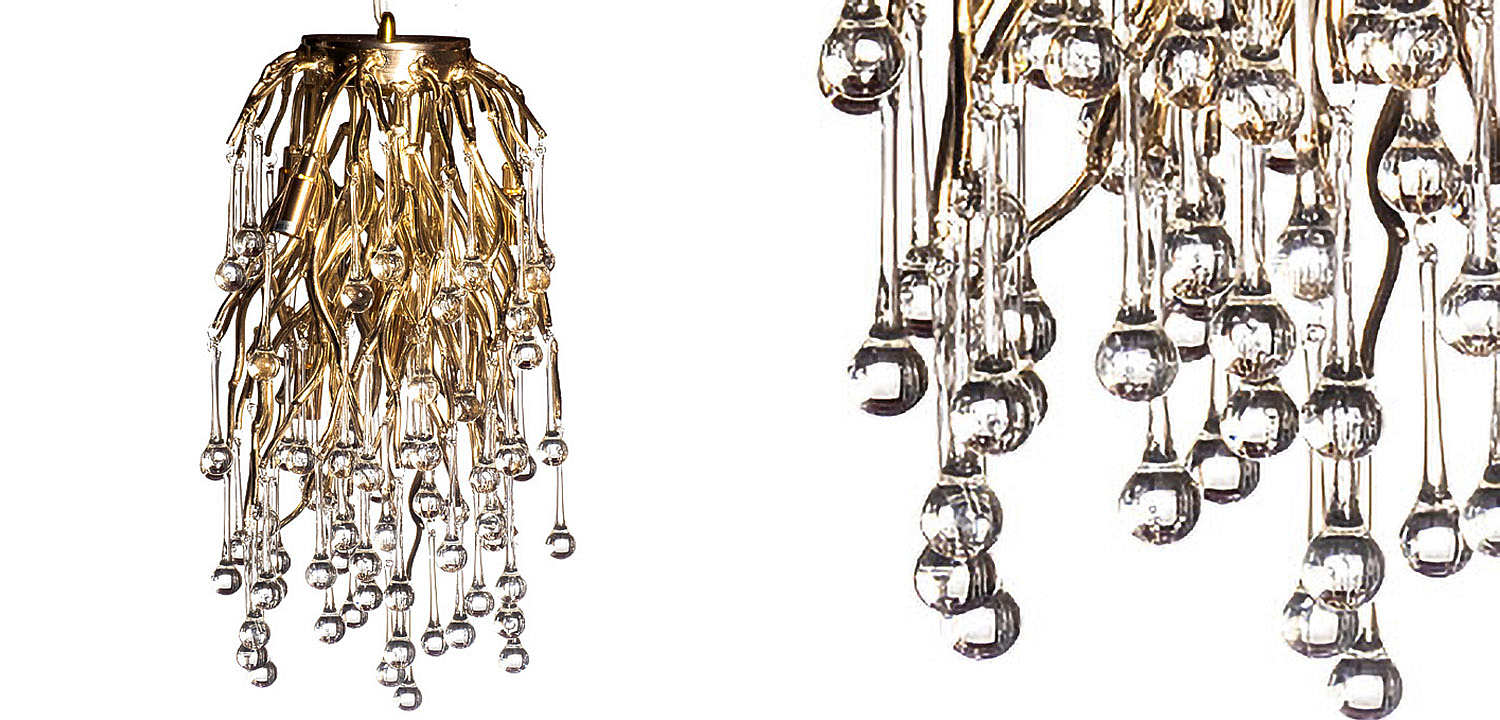 Подвесной светильник Droplet Gold Hanging Lamp Подвесной светильник Droplet Gold Hanging Lamp - Loft-Concept в Барнауле