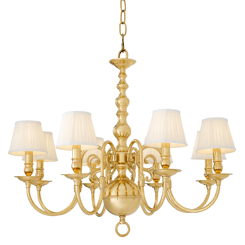 Люстра Eichholtz Chandelier Bourbon Brass Латунь Белый Черный в Барнауле | Loft Concept 