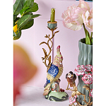 Подсвечник в образе попугая из фарфора с бронзовыми элементами Eden Garden варинант исполнения - 3 | Loft Concept в Барнауле