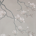 Обои ручная роспись Magnolia Canopy Original Colourway on Oyster Shell metallic silk варинант исполнения - 2 | Loft Concept в Барнауле