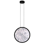 Светодиодный подвесной светильник круглой формы с металлической рамой черного цвета Marble Glow 47 варинант исполнения - 2 | Loft Concept в Барнауле