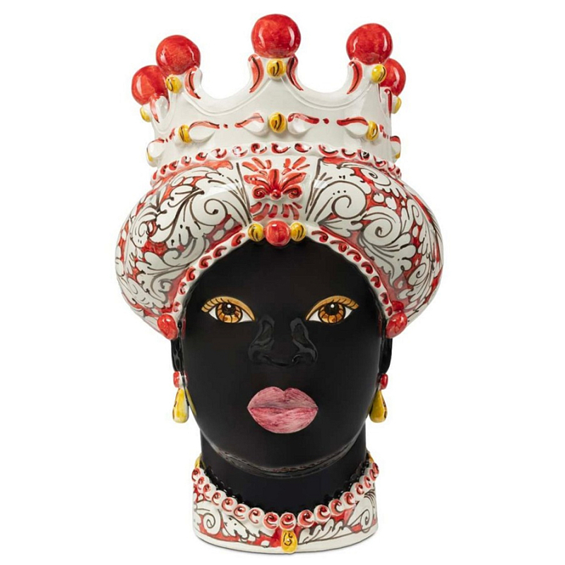 Ваза Vase Moro Lady Ornate Red Черный Красный Белый в Барнауле | Loft Concept 