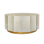 Стол кофейный с отделкой раковинами устриц Coastal Charm варинант исполнения - 1 | Loft Concept в Барнауле