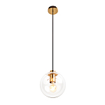 Подвесной светильник со стеклянным прозрачным плафоном в форме шара и золотыми металлическим акцентами 20 ClassiCon варинант исполнения - 2 | Loft Concept в Барнауле