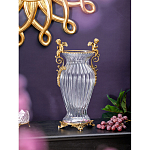 Ваза прозрачная с бронзовыми ручками в виде ангелов Eden Garden варинант исполнения - 2 | Loft Concept в Барнауле