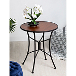 Столик приставной с круглой столешницей на металлическом черном основании Scenical Table варинант исполнения - 2 | Loft Concept в Барнауле