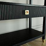 Стеллаж Elsa Dreams Black со стеклянными полками и ящиком варинант исполнения - 5 | Loft Concept в Барнауле