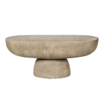 Столик кофейный кремового цвета с овальной столешницей и круглым основанием Cream Dalmen Table варинант исполнения - 1 | Loft Concept в Барнауле