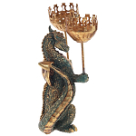 Подсвечник в виде дракона Dragon candlestick Gold Green варинант исполнения - 2 | Loft Concept в Барнауле