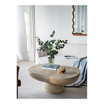 Столик кофейный кремового цвета с овальной столешницей и круглым основанием Cream Dalmen Table варинант исполнения - 6 | Loft Concept в Барнауле