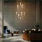 Подвесной светильник белого цвета с изогнутым плафоном Flow Loop варинант исполнения - 8 | Loft Concept в Барнауле