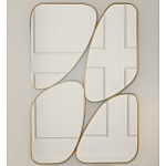 Зеркало в ассиметричной раме золотистого цвета Chaotic варинант исполнения - 2 | Loft Concept в Барнауле