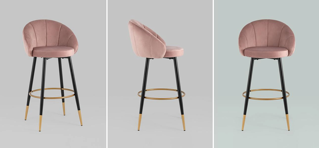 Барный Стул Alberto Chair Розовый Велюр Барный Стул Alberto Chair Розовый Велюр - Loft-Concept в Барнауле