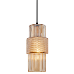 Подвесной светильник со стеклянным рифленым плафоном цилиндрической формы Eliara 13 варинант исполнения - 1 | Loft Concept в Барнауле
