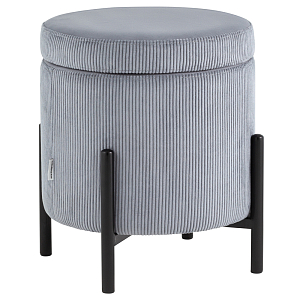 Серо-голубой пуф на черных ножках SANJAY