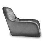 Стул с мягкой серой обивкой из велюра и подъемно-поворотным механизмом на черных колесиках Harper Gray варинант исполнения - 2 | Loft Concept в Барнауле