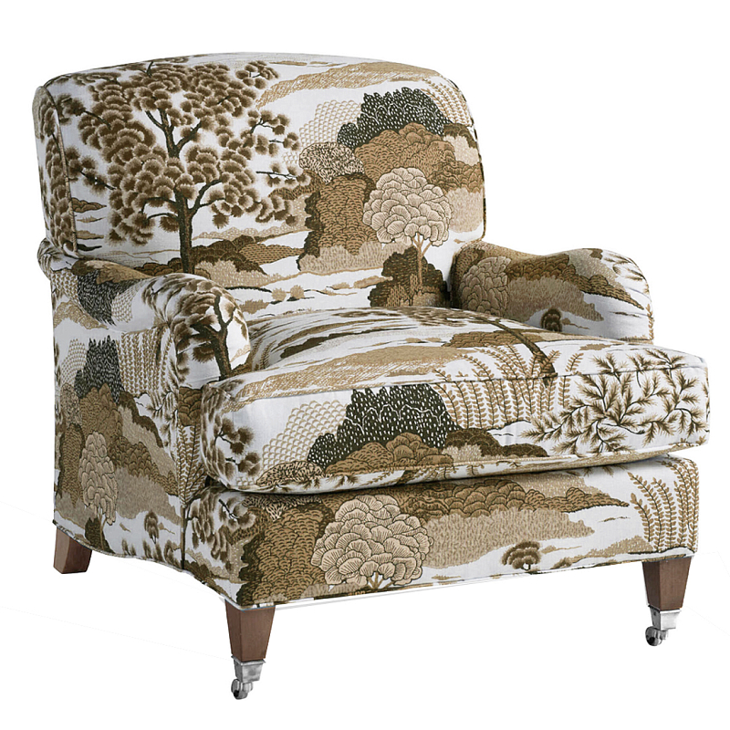 Кресло Trumann Club Chair Beige Landscape бежевый пейзах Бежевый Белый в Барнауле | Loft Concept 