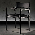 Стул дизайнерский с плетеным сидением Kronos Dining Chair Black варинант исполнения - 3 | Loft Concept в Барнауле