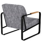 Кресло серый велюр с жесткими подлокотниками на полозьях Ashton варинант исполнения - 3 | Loft Concept в Барнауле