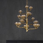 Люстра золотая в виде растения Golden Flower Glade варинант исполнения - 6 | Loft Concept в Барнауле