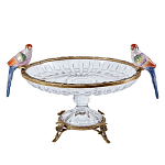 Чаша из прозрачного стекла с фигурками разноцветных попугаев на ободке 38 Eden Garden варинант исполнения - 1 | Loft Concept в Барнауле