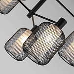 Люстра потолочная с абажурами из металлической сетки Loft Grid Pendant Gold варинант исполнения - 6 | Loft Concept в Барнауле