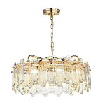 Люстра подвесная круглая с хрустальными овальными подвесками Harmonica варинант исполнения - 2 | Loft Concept в Барнауле